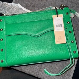 Rebecca Minkoff Green Pebbled Leather Crossbody & Blush Eau de Parfum